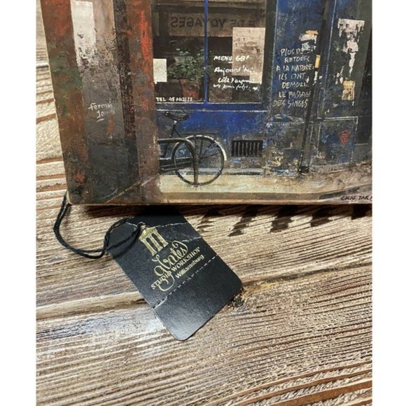 French Chiu Tak Hak 9.5 X 5 Le Bouchons Print Mounted Wood Burlap Canvas - Picture 2 of 6